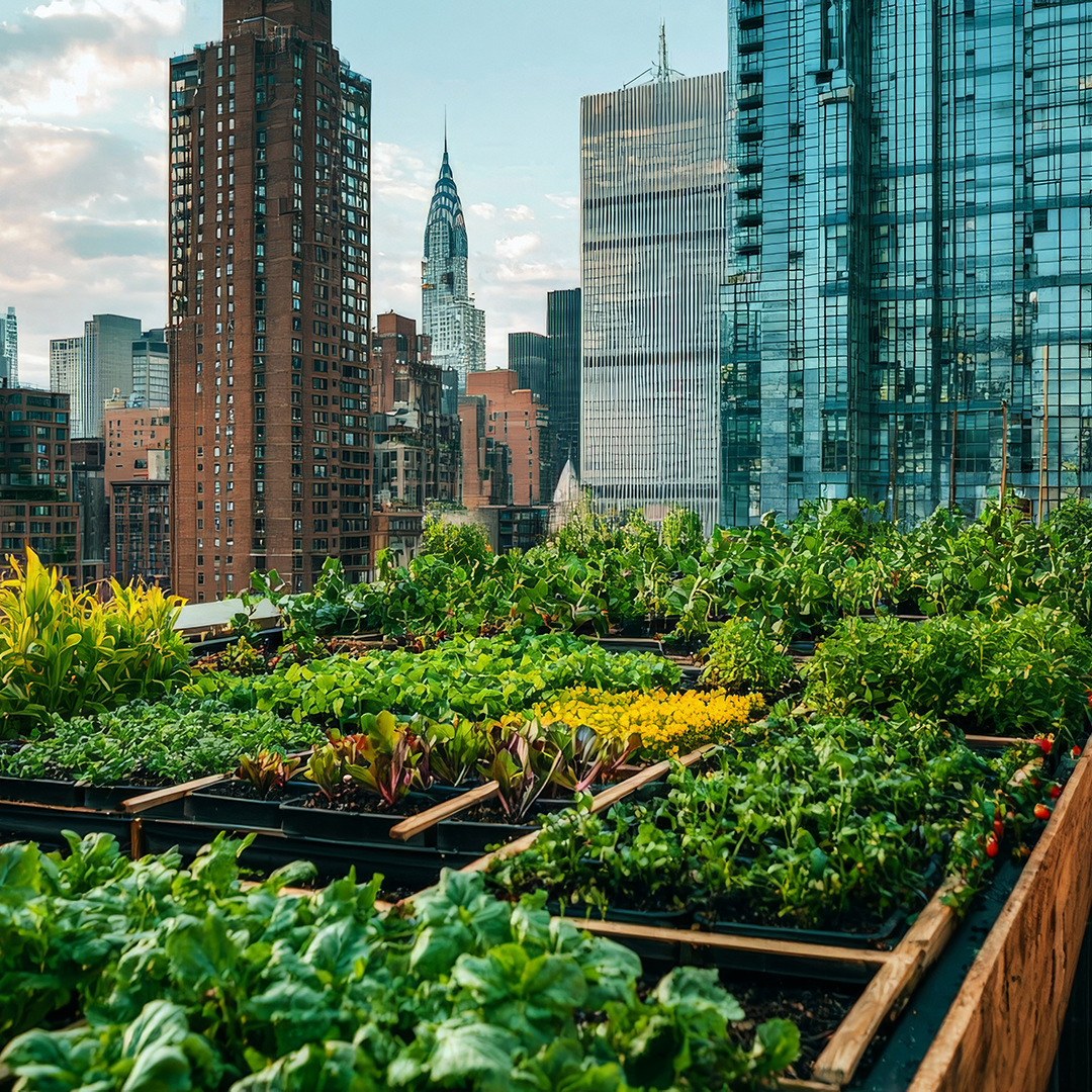 City rooftop garden