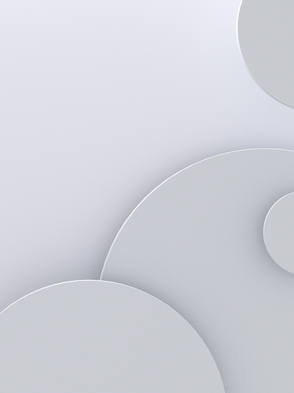 Overlapping white circles with white background