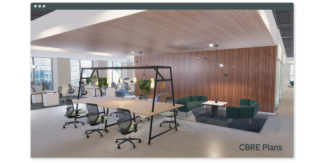 CBRE Plans open office rendering