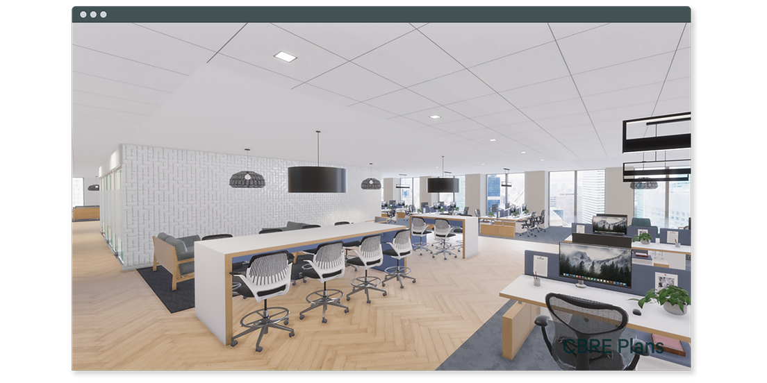 CBRE Plans open office rendering