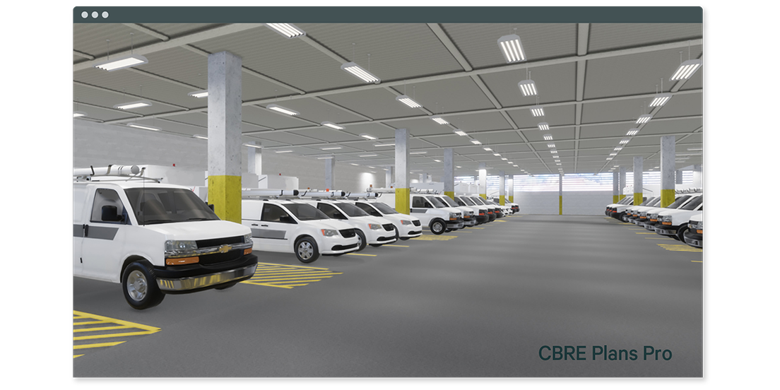 CBRE PlansPro garage rendering