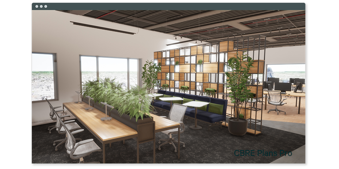 CBRE PlansPro open office rendering