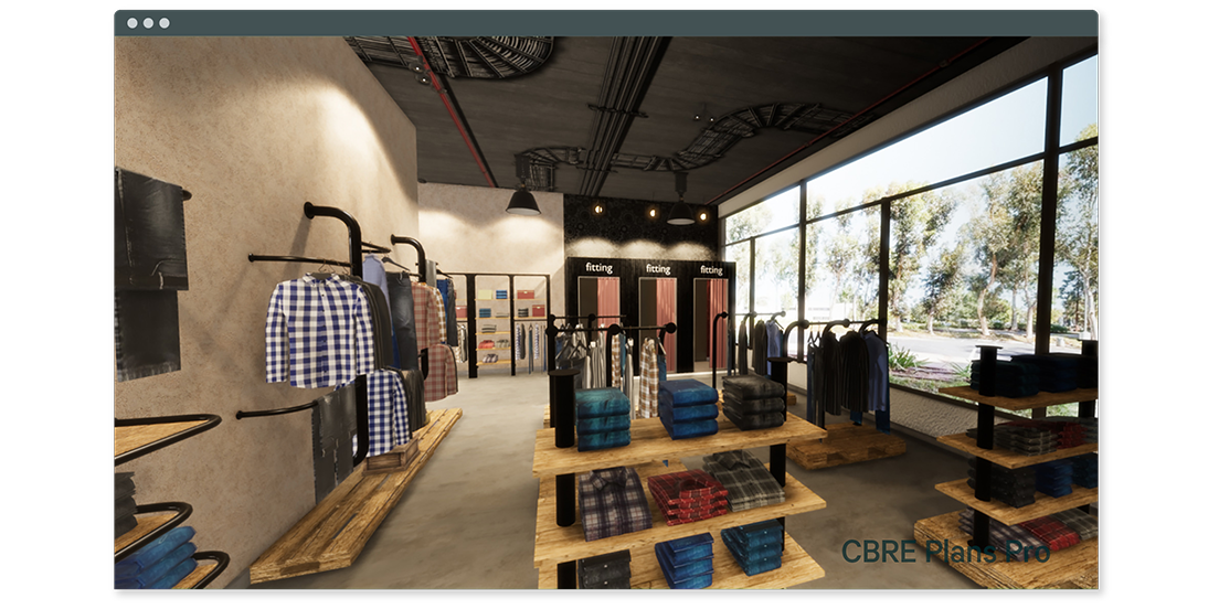 CBRE PlansPro retail store rendering
