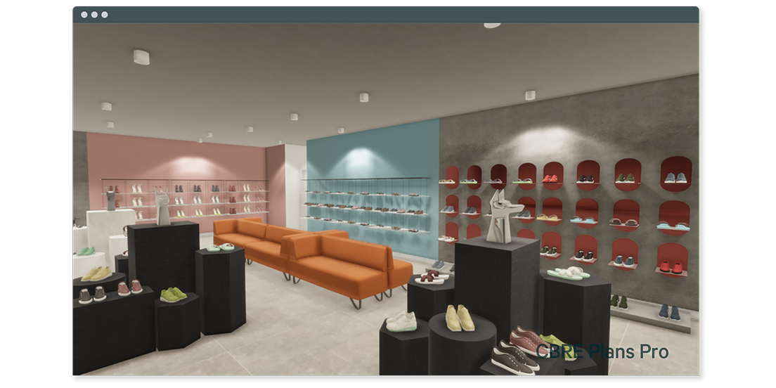 CBRE PlansPro retail store rendering