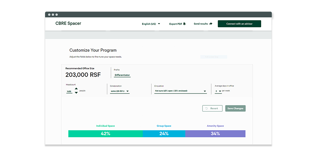 CBRE Spacer customize your program