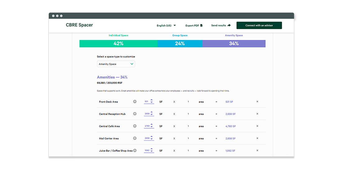 CBRE Spacer customize your space