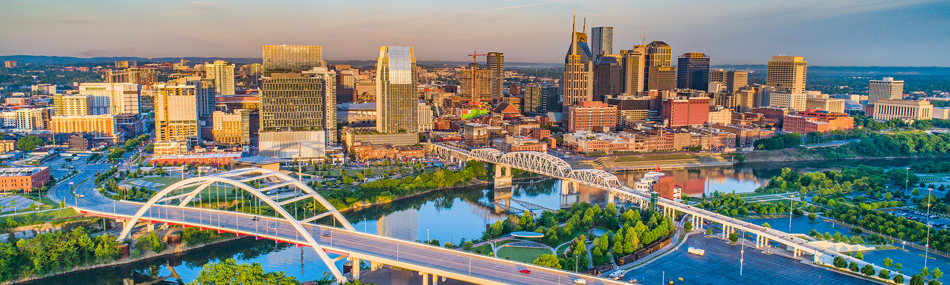 Aerial of the city of Nashville 
