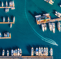 overhead of a marina