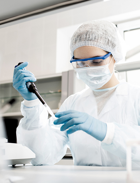 A person working in a science lab