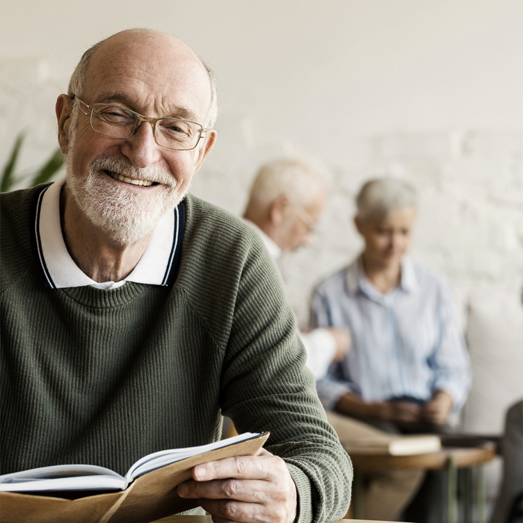 seniors at a senior home