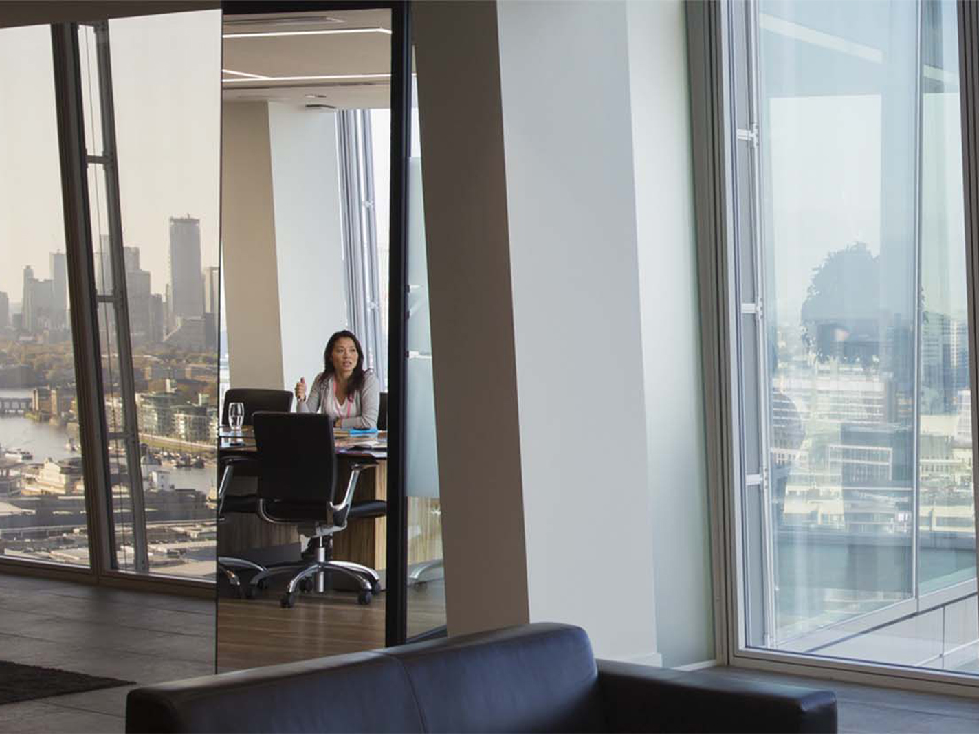 office interior showing conference room and view