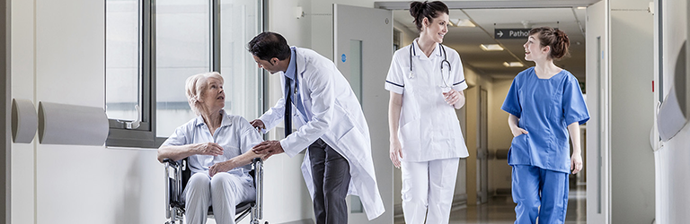 Image of a doctor and patient