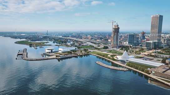 Aerial view of Milwaukee