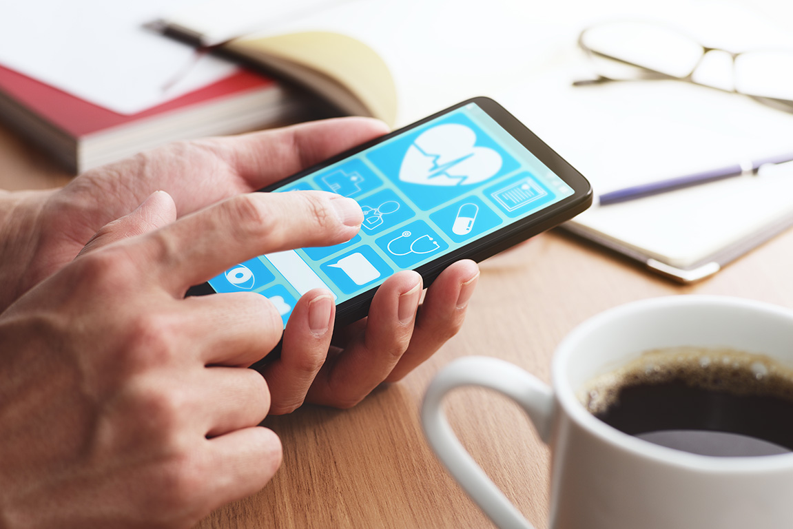 A person using a healthcare phone app