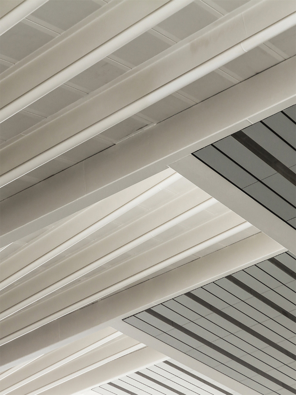 Lines of ceiling panels