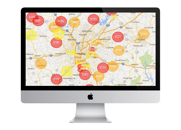 Mac monitor with data points