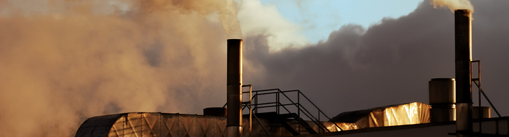 Industrial factory causing pollution