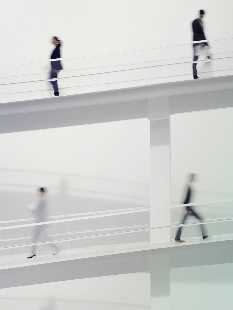 Business people on walkways