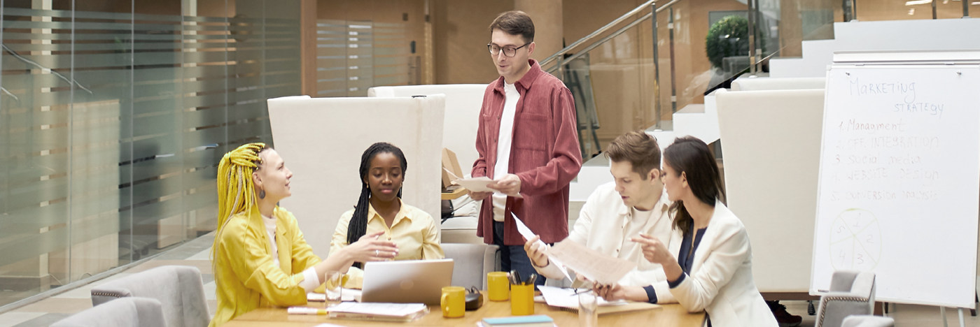 People collaborating and working together