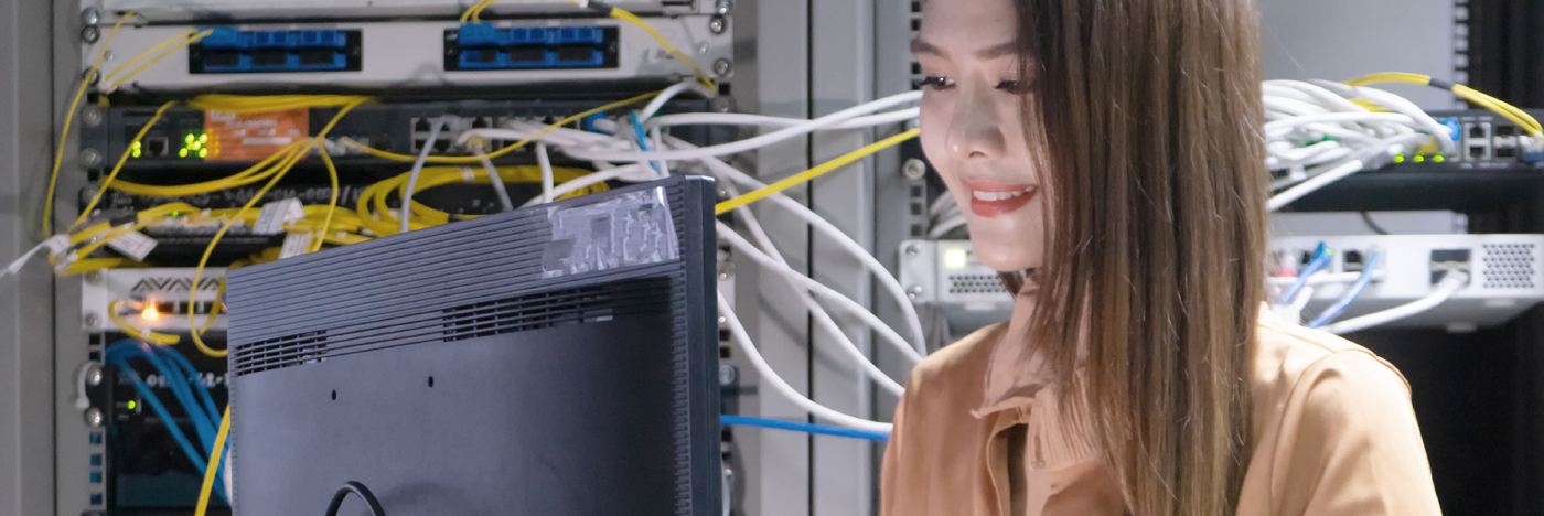 Woman working at computer