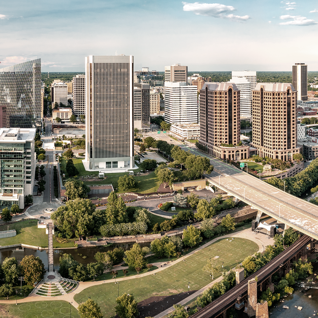 Aerial view of downtown Richmond