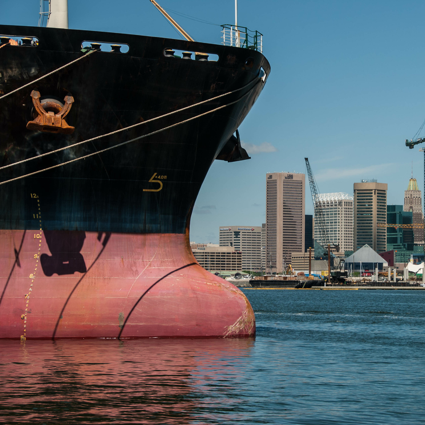 Ship in water at port