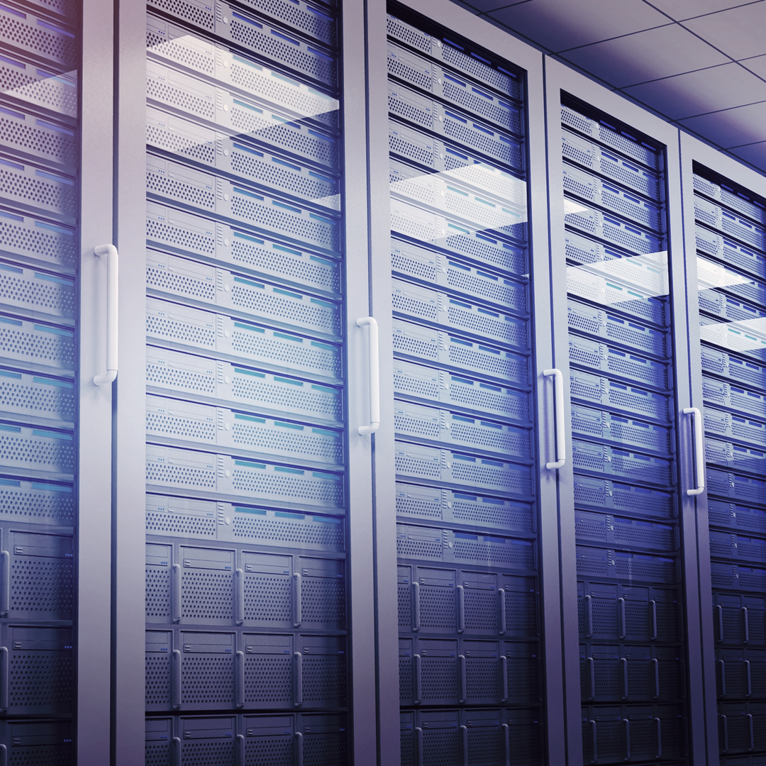 Rows of hardware behind glass doors