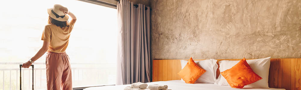 Image of hotel guest in suite