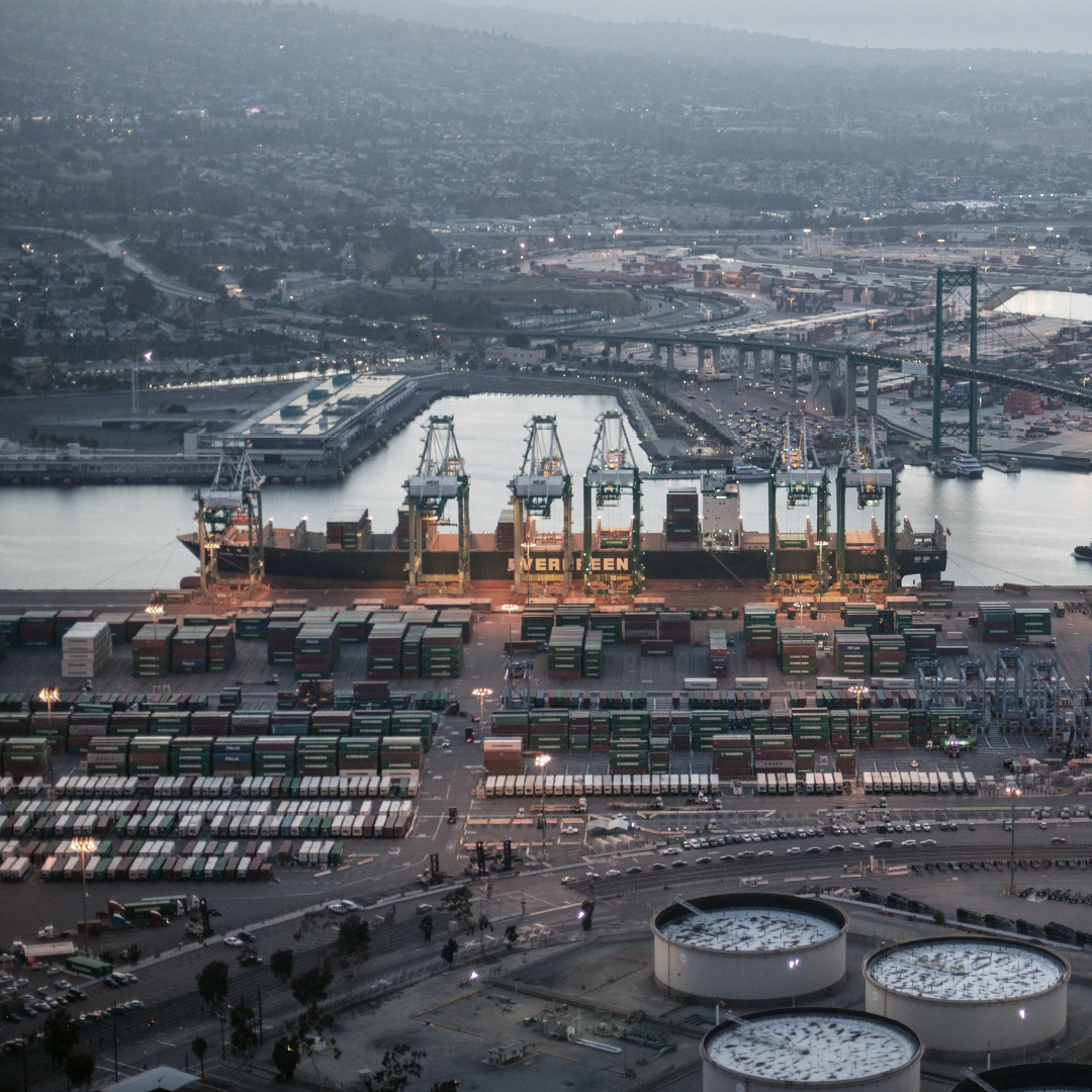 Aerial view of port