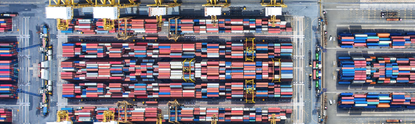 Container port aerial view.