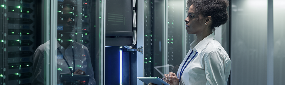 Image of data center technician 