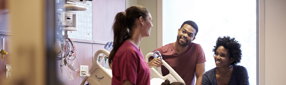 Image of a nurse and patients