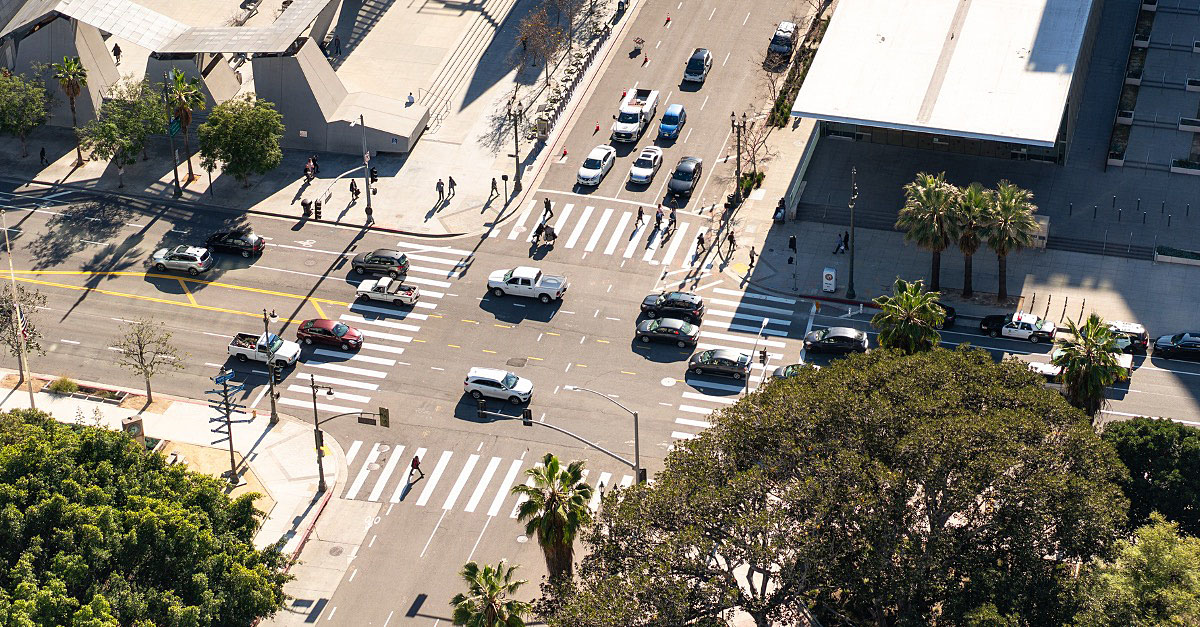 Aerial view of intersection