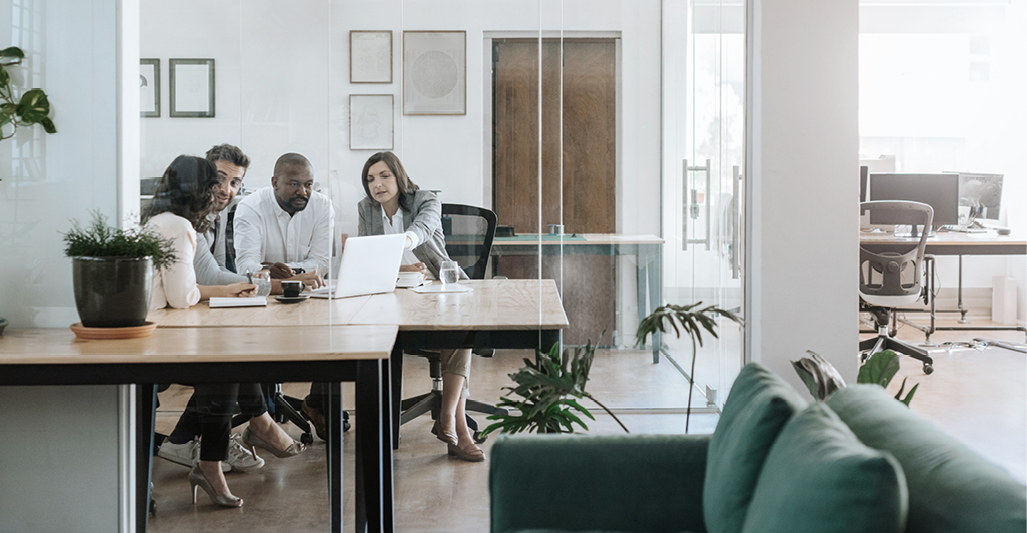 Image of healthcare administrative staff in an office