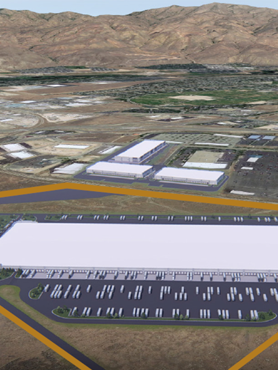 Aerial rendering of Red River Logistics in Boise, Idaho