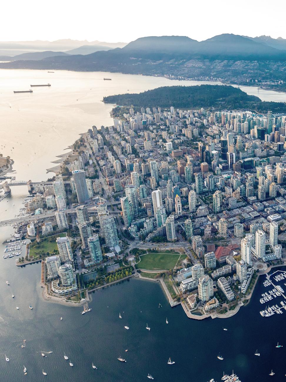 Aerial view of a major city