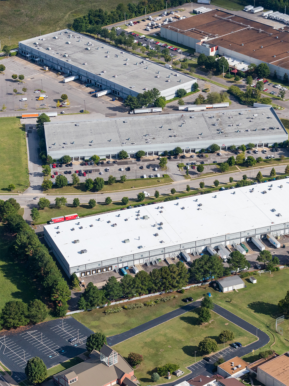 Aerial view of Shelby Oaks Industrial Park in Memphis, Tennessee