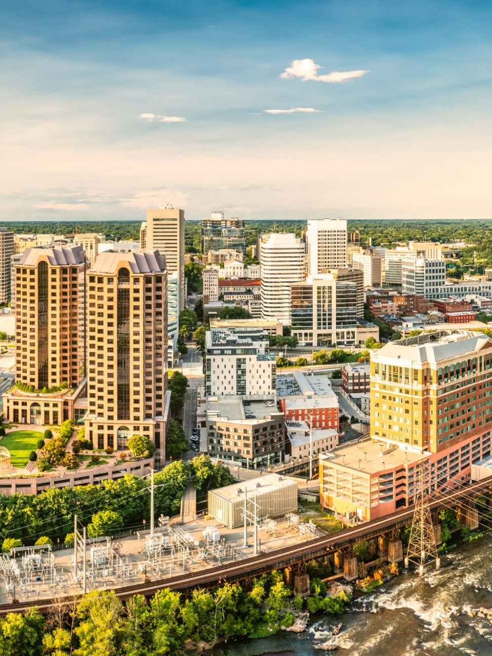 Aerial view of Richmond skyline