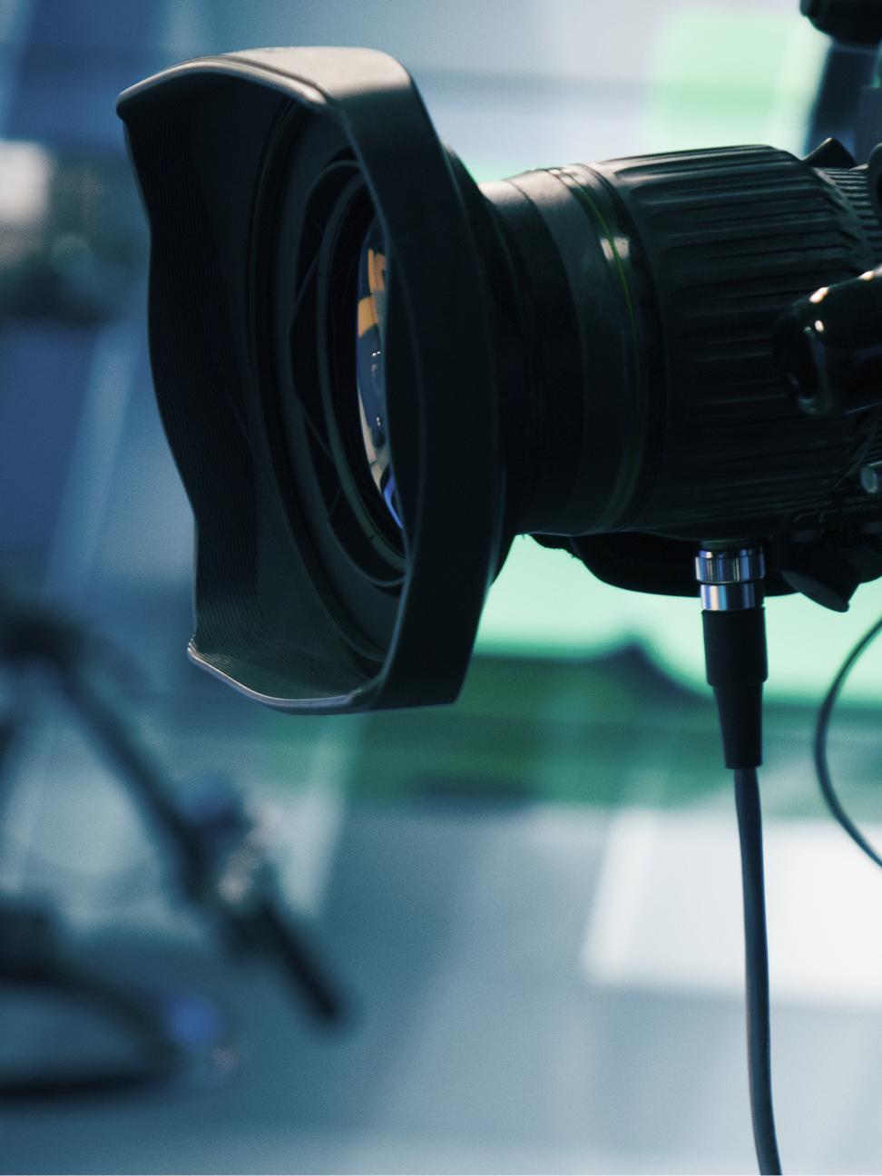 Close up of a video camera