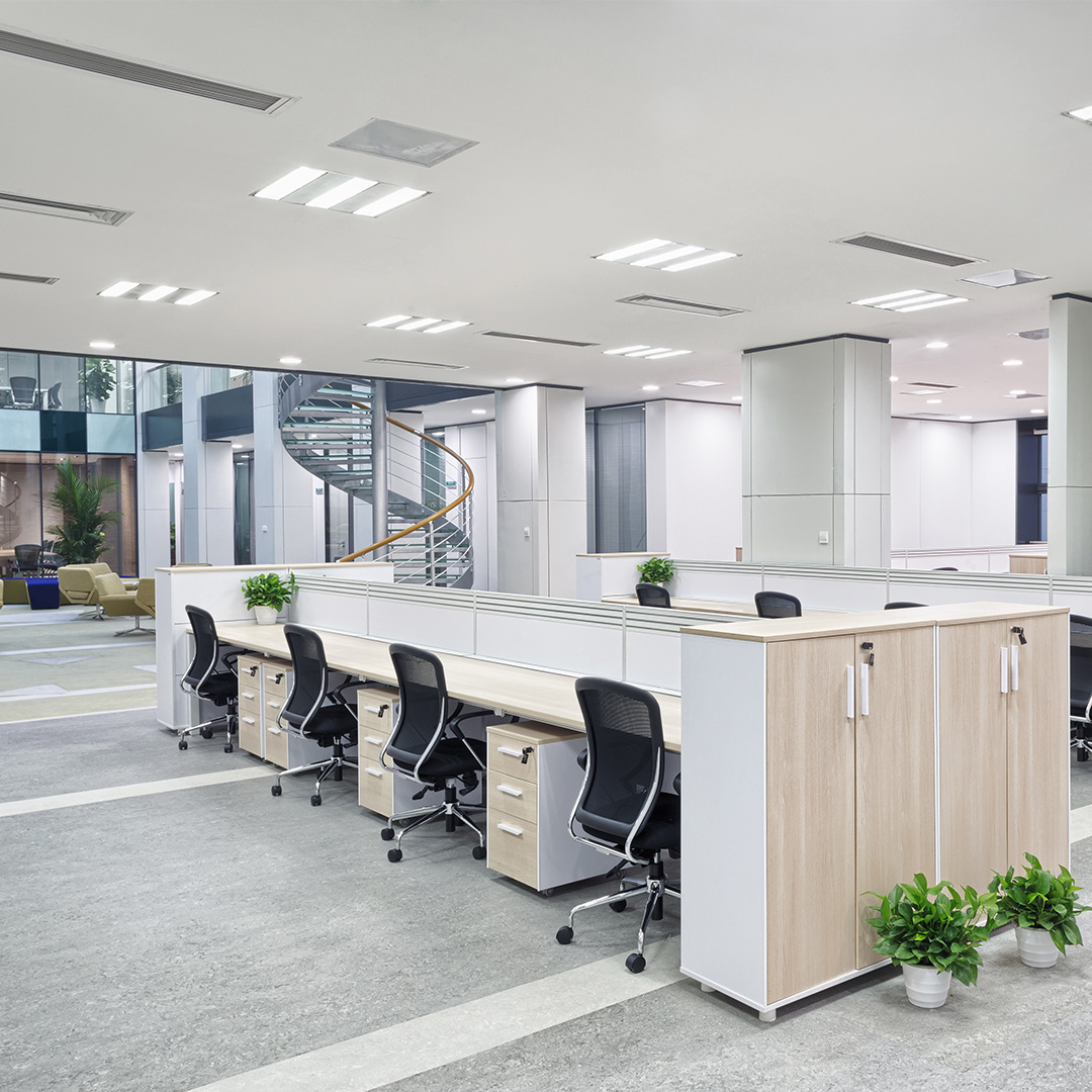 Office interior with desk and chairs