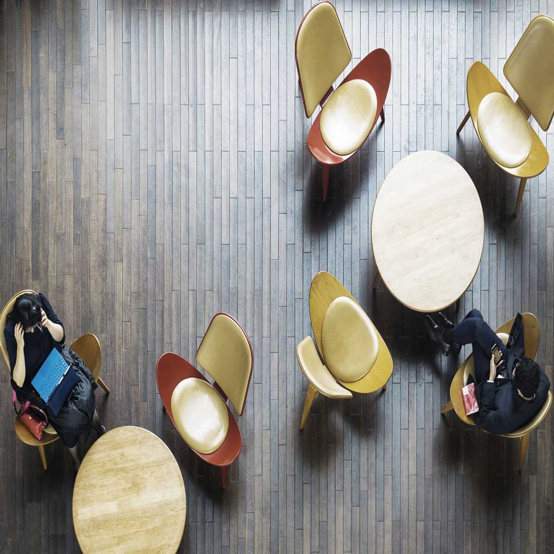 Chairs in an office lobby