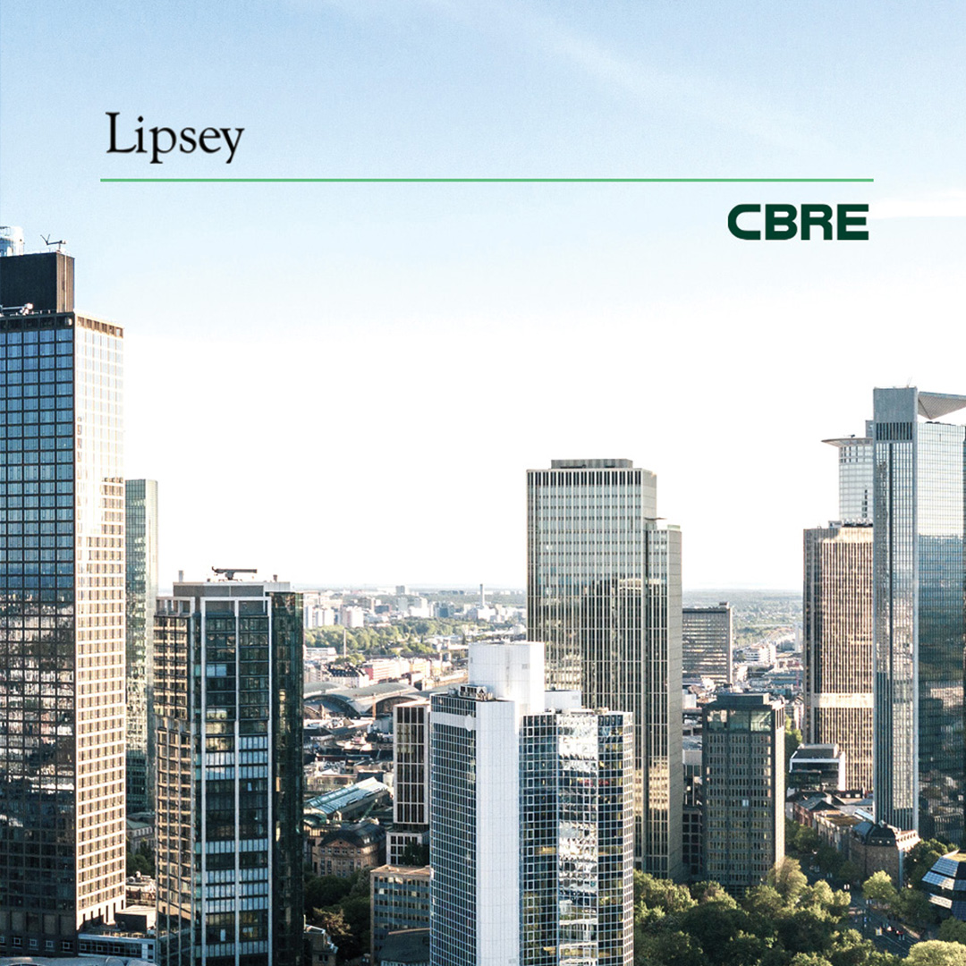 Real estate sky scrapers with logos