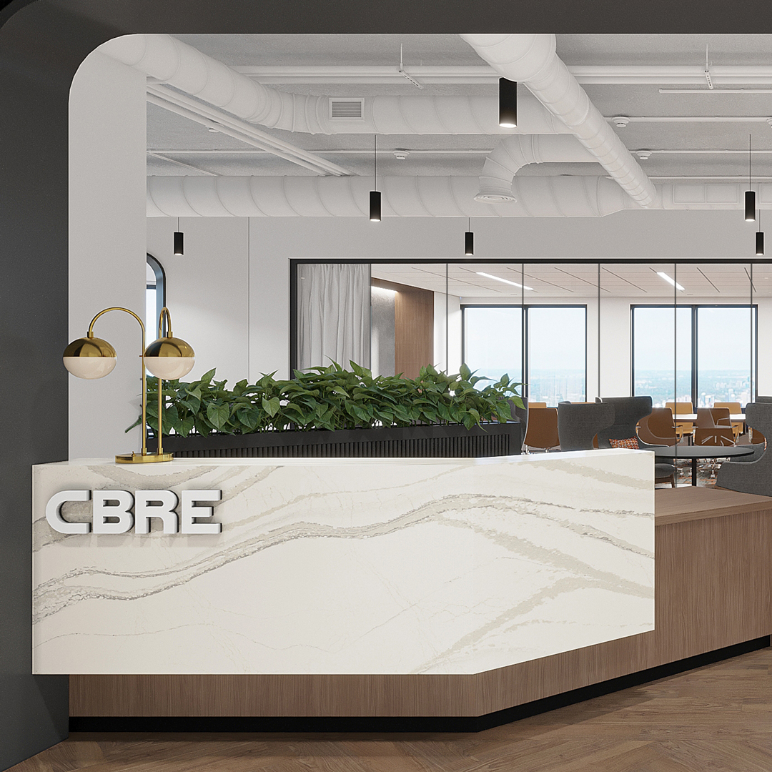 Rendering of the heart of CBRE's Kansas City office