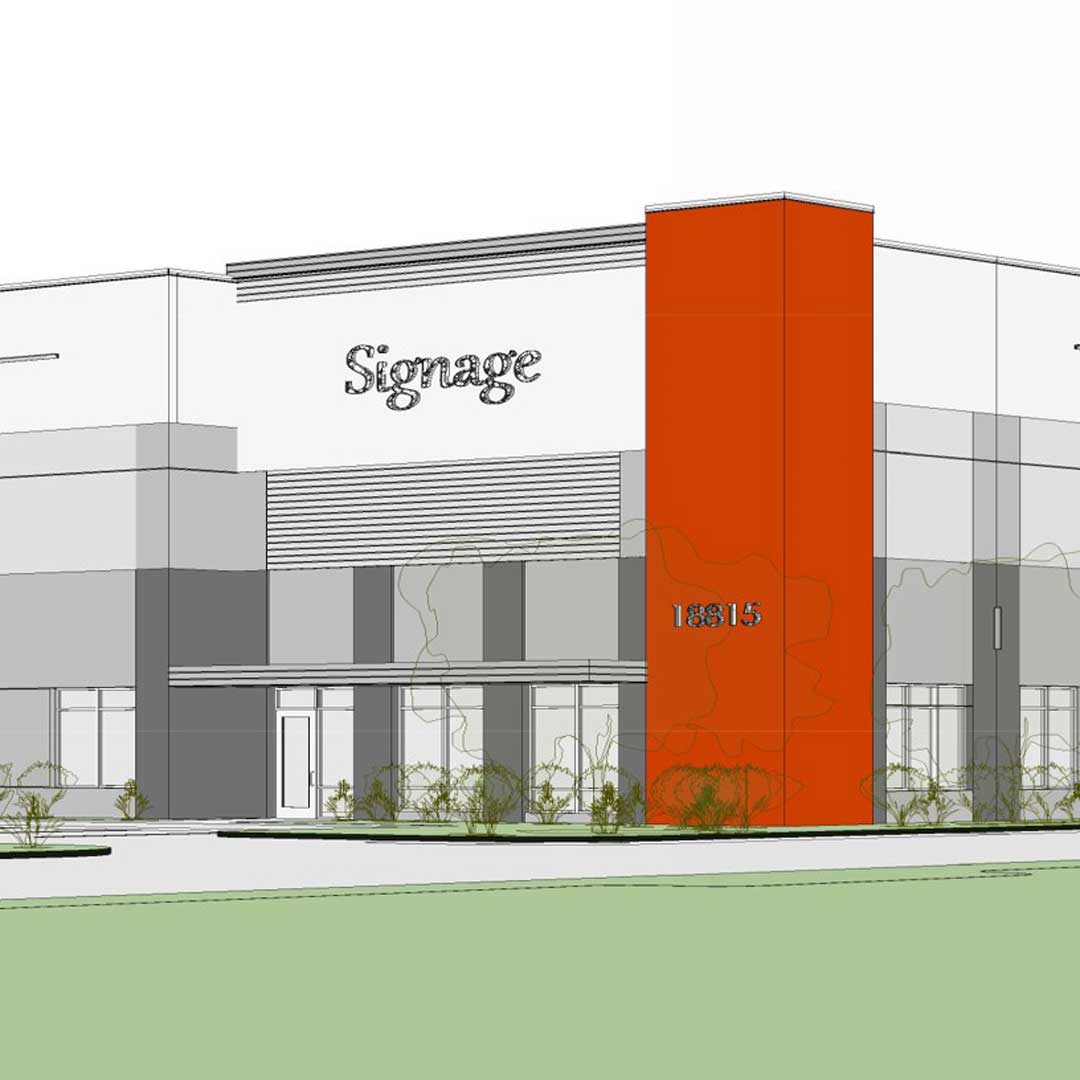 A rendering of an industrial development