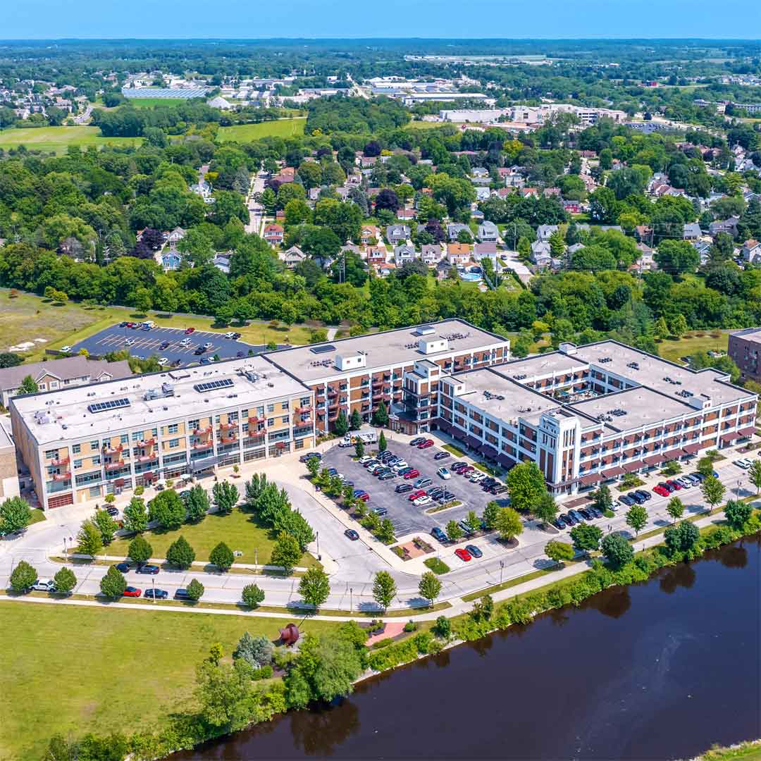 An apartment complex on a sunny day