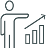 Icon of person and chart